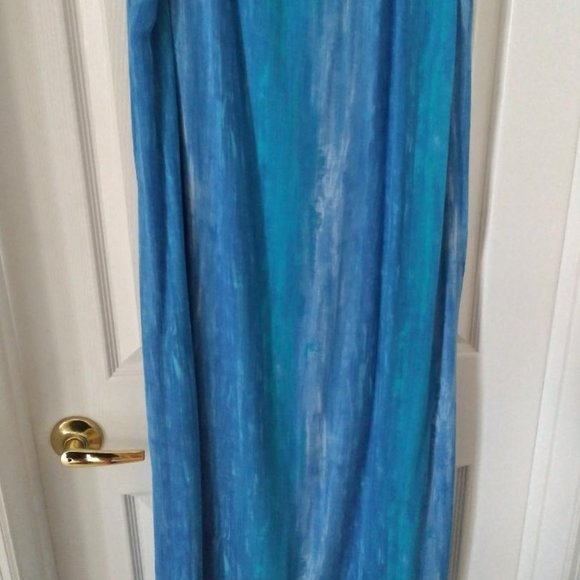 Blue Green sleeveless beach dress with matching blouse  Size XL - Picture 2 of 5